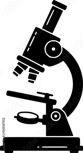 Microscope vector silhouette icon
