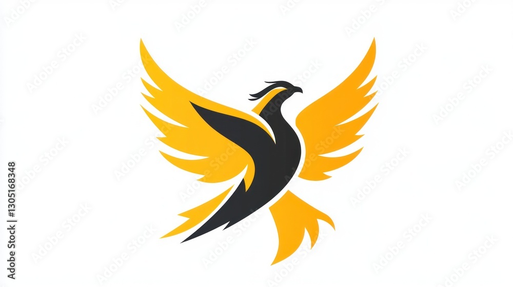 Fototapeta premium Abstract phoenix logo design, strong symbol