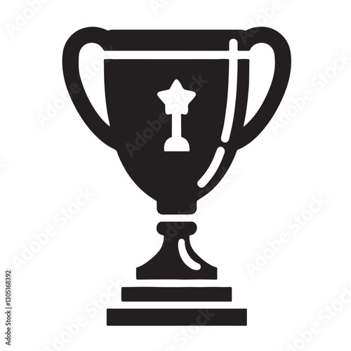 Trophy silhouette icon on a white background vector 10 eps 