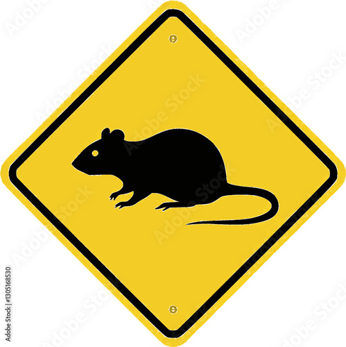 Beware of rats vector warning sign
