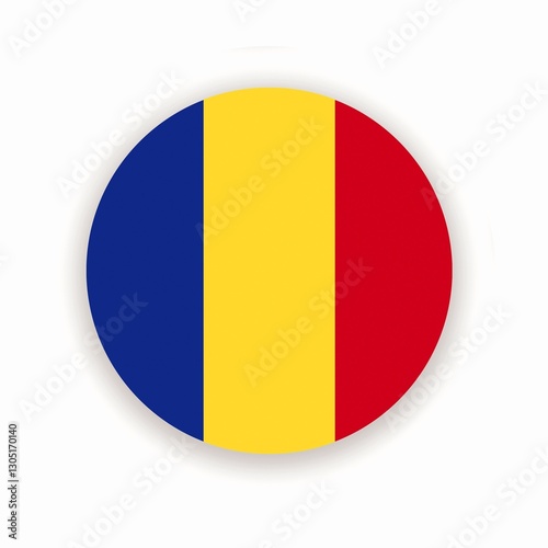 Romania national flag in circle shape isolated on white. Illustration Free Download Romania national flag in circle shape isolated on white. Illustration - GFXLoad