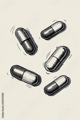 Medical Sketches: A Hand-Drawn Artistic Approach to Pills, Capsules, and the Pharmacological Innovations That Have Revolutionized Healthcare