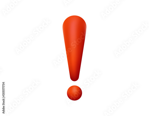 A bold red exclamation mark used to draw attention, add emphasis, or highlight important points.
