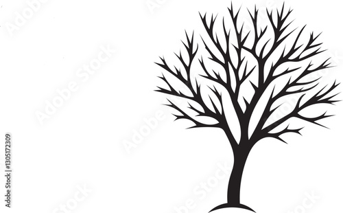 Vector tree silhouette. Tree silhouette icon. Tree illustration icon. Silhouette tree illustration.