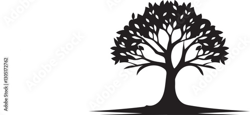 Vector tree silhouette. Tree silhouette icon. Tree illustration icon. Silhouette tree illustration.