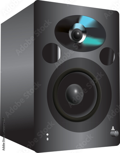 Sound Box with Woofer Vector Art