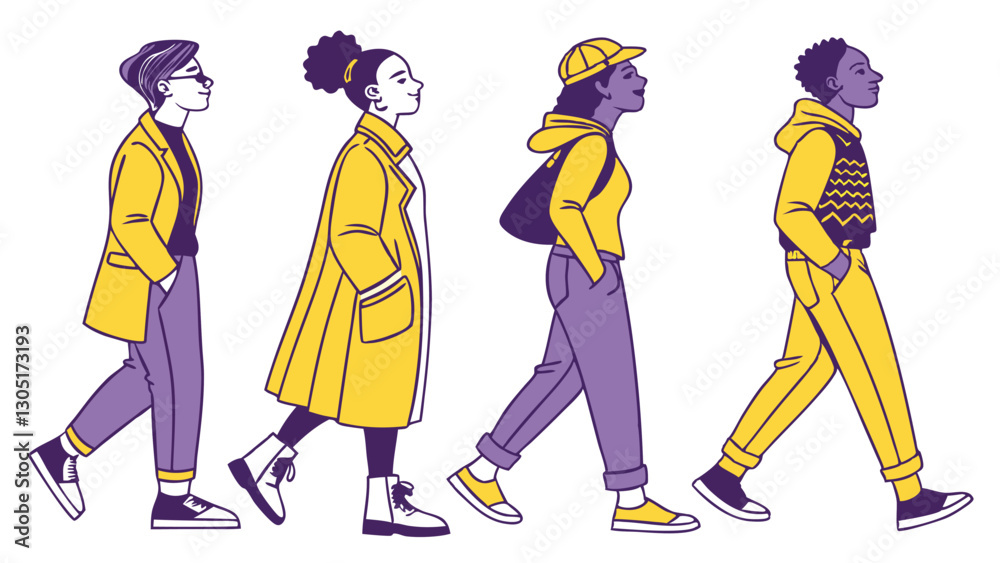 group of non binary people vector illustration group of non binary people vector illustration