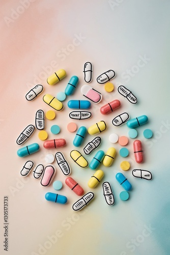 Aesthetic Pharmacy: The Intersection of Art and Medicine, Featuring a Creative and Thoughtful Interpretation of Capsules, Tablets, and Medical Prescriptions