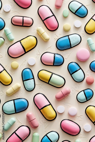 Healing in Every Dose: A Thoughtful Artistic Interpretation of Capsules, Tablets, and the Scientific Formulas That Define the World of Pharmacy and Medicine