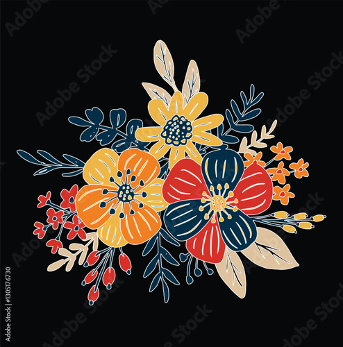 Artistic floral touch with nature’s vibrant hues