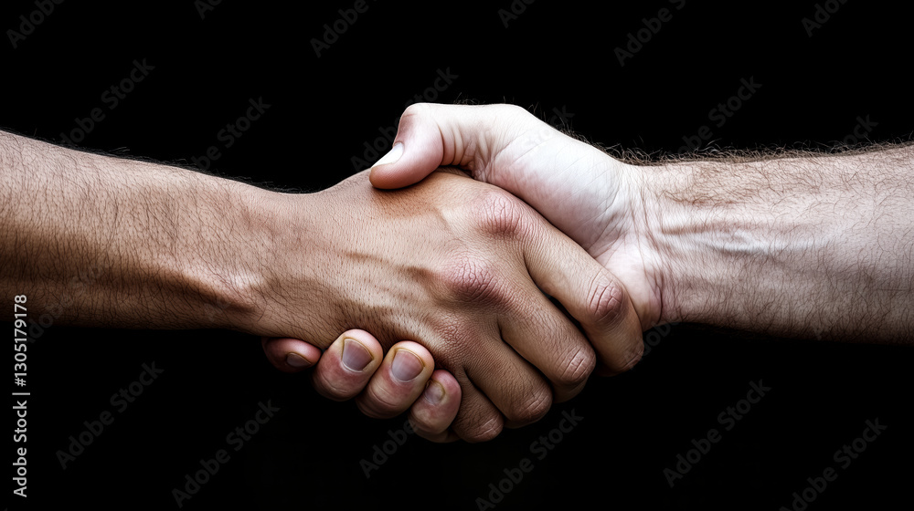 Fototapeta premium Handshake symbolizing unity and agreement business setting close-up view