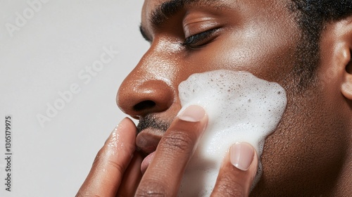 Close-Up of a Man’s Face Applying Hydrating Skincare Product