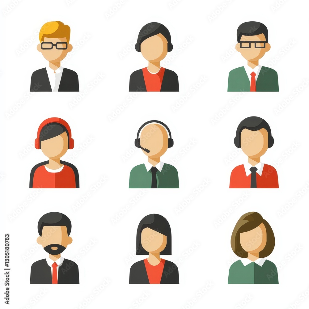 Client icon set cut out isolated on white background Client icon set cut out isolated on white background