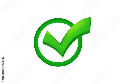 A vibrant green check mark inside a circle, representing success, approval, or completion.