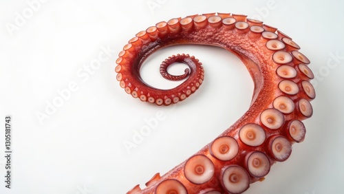 Octopus Tentacle Spiral, White Background
