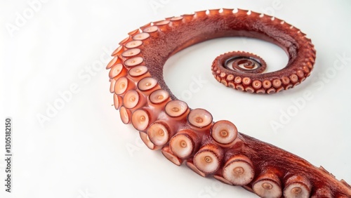 Octopus Tentacle Spiral on White Background