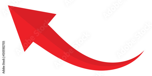 Long arrow icon. Blue long 3D arrow vector. Arrow pointing. Vector trendy long arrow in flat style. Blue 3D arrow vector illustration.