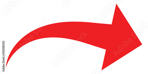 Red arrow on white background