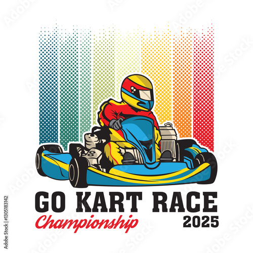Go kart racing vector illustration for t shirt design
