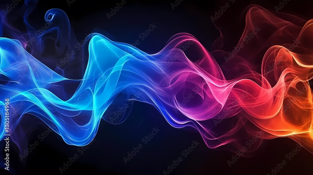 Colorful Smoke in Blue, Red, and Purple Flowing Design Colorful Smoke in Blue, Red, and Purple Flowing Design