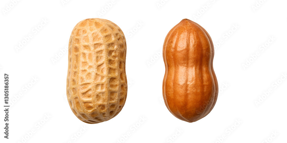 Two Varieties of Peanuts on White Surface, Crunchy and Flavorful Snack, PNG Transparent Two Varieties of Peanuts on White Surface, Crunchy and Flavorful Snack, PNG Transparent