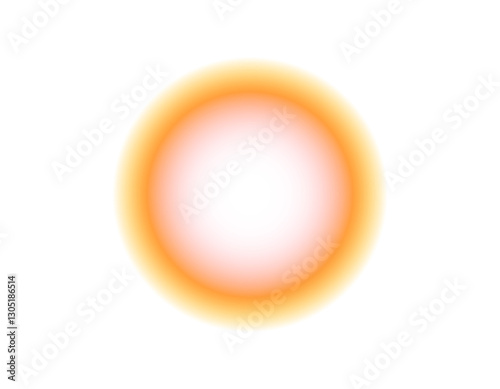 A radiant orange circle with a soft white center, creating a warm glowing effect.