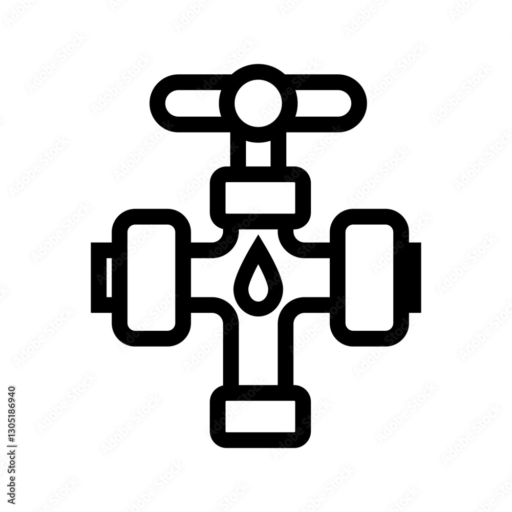 Pipe with valve icon . vector illustration, pictogram isolated on white background. color editable Pipe with valve icon . vector illustration, pictogram isolated on white background. color editable