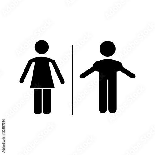 Girls and boys restroom sign. men and women restroom icon. toilet icon sign symbol. vector illustration.