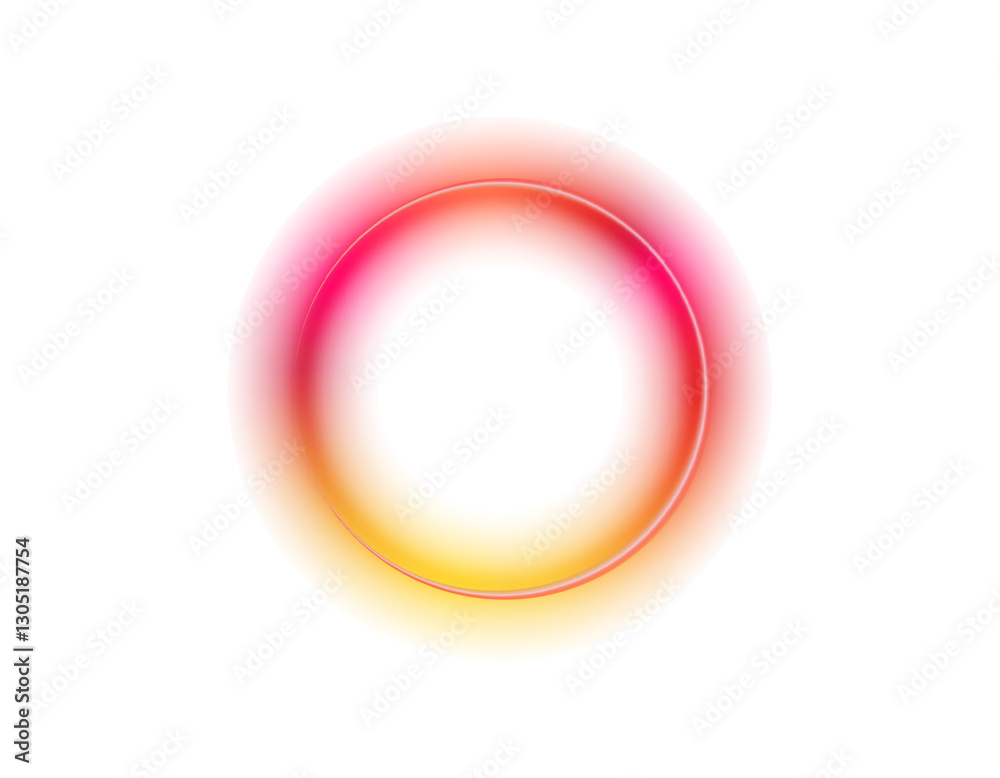 Obraz premium A vibrant circle with a pink and yellow gradient, creating a soft glowing effect.