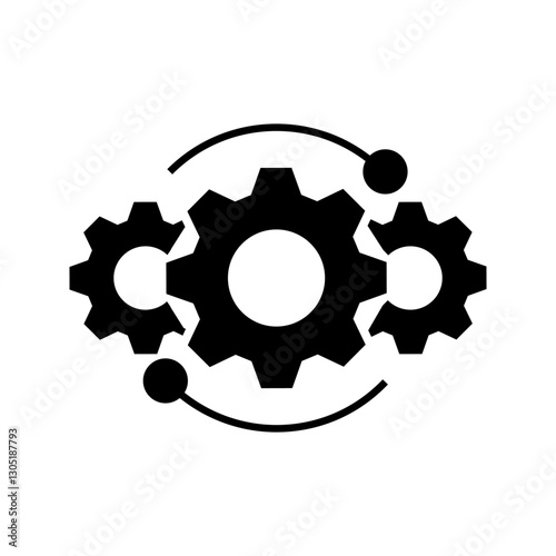 Technology development icon, innovation concept, system integration, software business, technical support, smart solution.