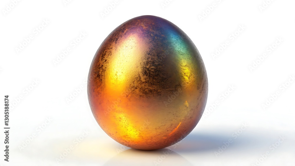 Obraz premium Golden Iridescent Egg: Luxury Decorative Art Piece & Collectible