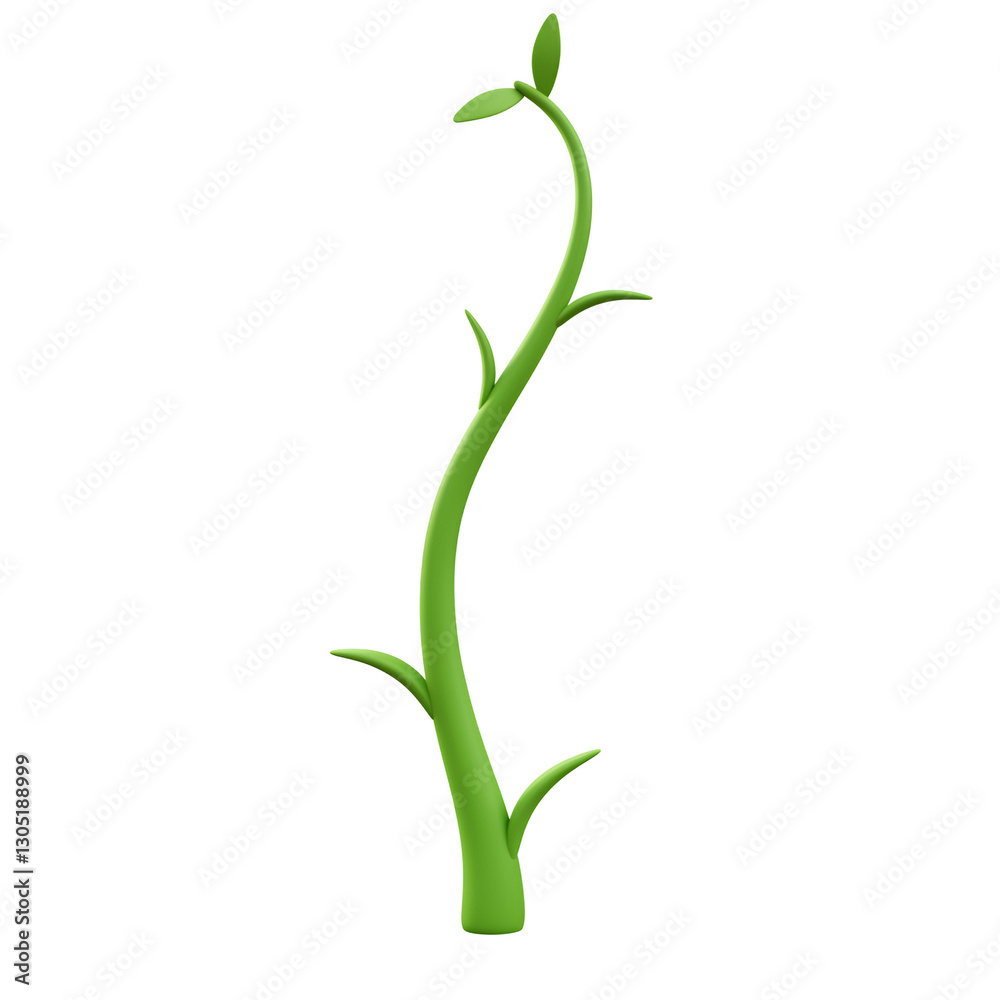 Fototapeta premium A Stretched-Out Plant with a Long Thin Stem
