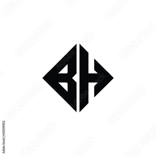 Free Download BH monogram logo design letter text name symbol monochrome logotype alphabet character simple logo - GFXLoad