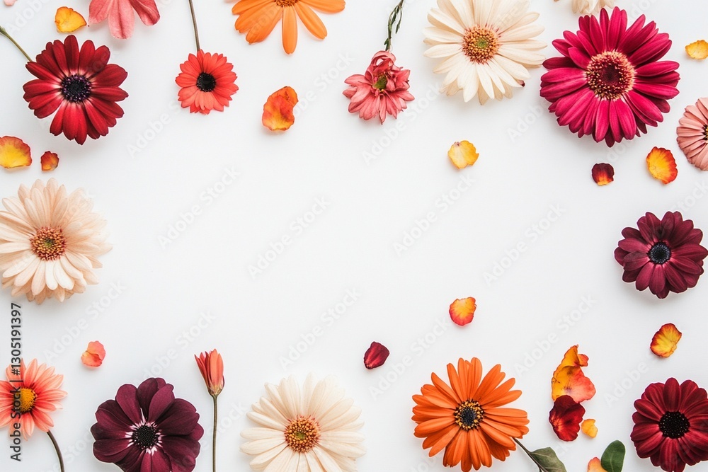 Many different coloring flowers in the summer isolated on white background Many different coloring flowers in the summer isolated on white background