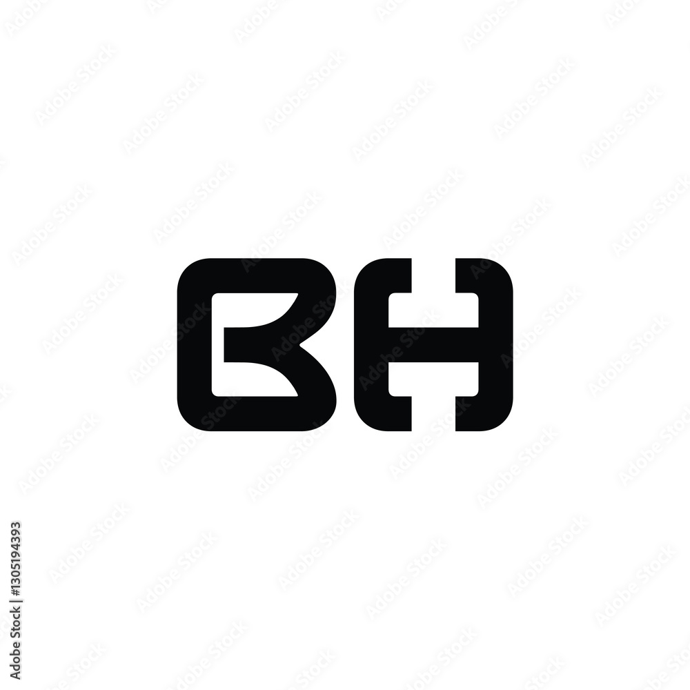 BH monogram logo design letter text name symbol monochrome logotype alphabet character simple logo BH monogram logo design letter text name symbol monochrome logotype alphabet character simple logo
