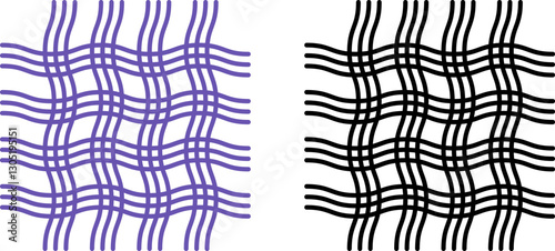 Textile Icons. Vector Illustrations. Fabric Products. Material Characteristics Concept