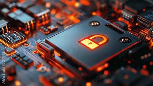 Circuit Board Showcasing Advanced Technology With Glowing Elements in an Abst...