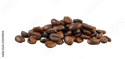 pile of coffee beans isolated on white or transparent png