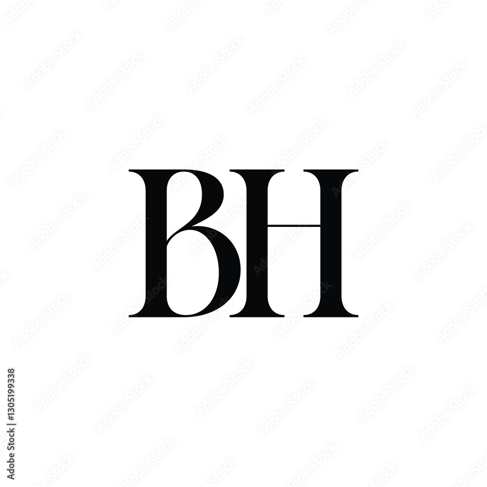 BH monogram logo design letter text name symbol monochrome logotype alphabet character simple logo BH monogram logo design letter text name symbol monochrome logotype alphabet character simple logo