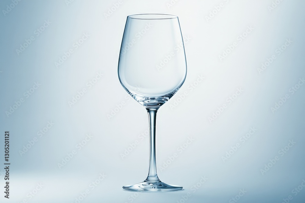 Elegant empty wine glass on light background showcases pristine glassware design and craftsmanship for celebratory occasions Elegant empty wine glass on light background showcases pristine glassware design and craftsmanship for celebratory occasions