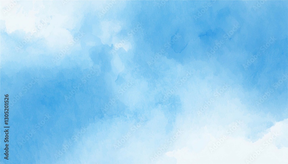 Obraz premium soft sky blue paint aquarelle hand painted watercolor background with watercolor stains creative blue design with blue marble texture background used as cover card presentation and decoration blu
