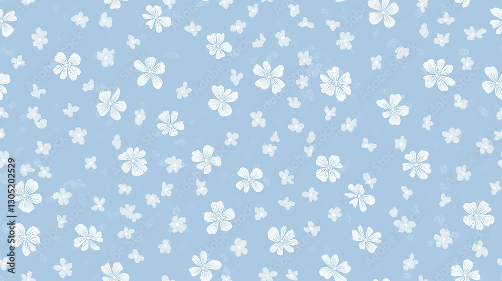 the light blue and white daisy flower pattern. spring floral background. the light blue and white daisy flower pattern. spring floral background.
