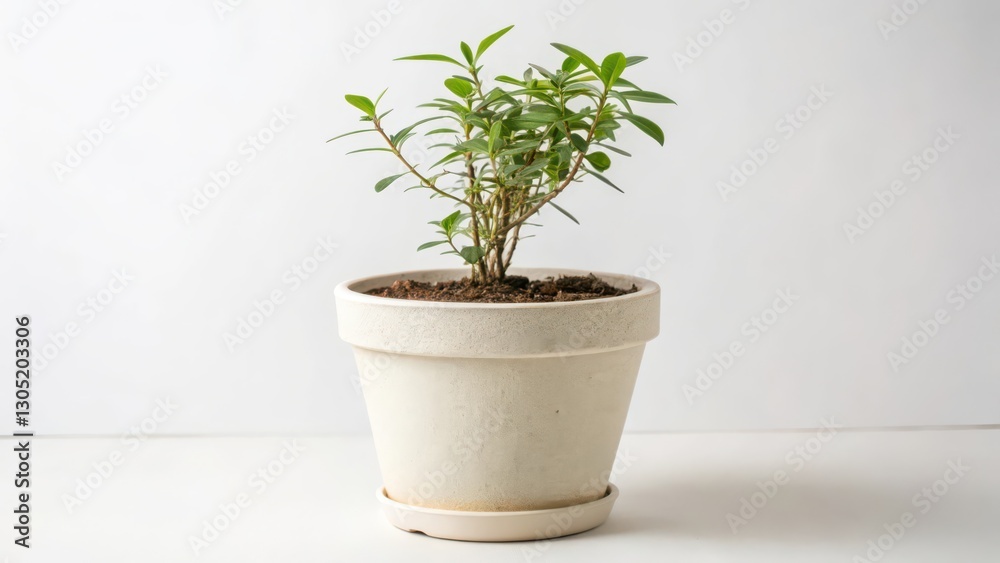 Fototapeta premium Potted Plant on White Background