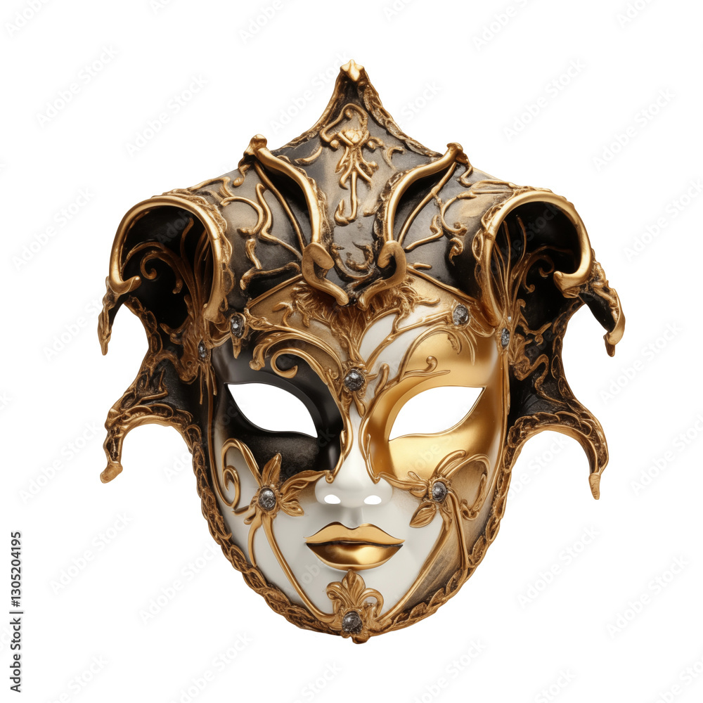 Naklejka premium gold venetian mask transparent background