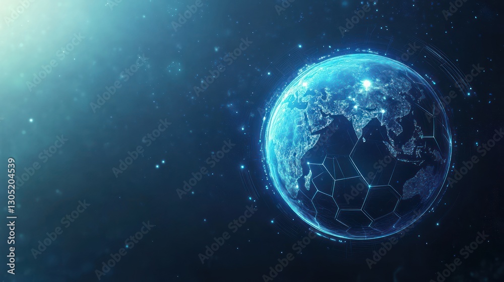 Fototapeta premium Digital Earth Globe in Space Background