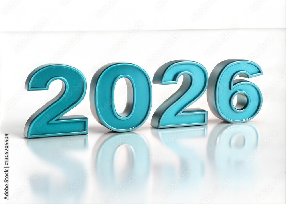 Stylish Teal 2026 Numbers for New Year's Greeting. Stylish Teal 2026 Numbers for New Year's Greeting.