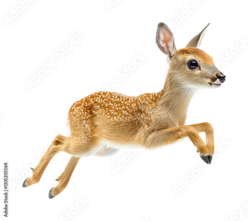 Chinese water deer in vibrant forest isolated on transparent background png photo