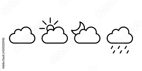 Cloud weather icon set simple design