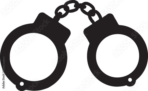 Handcuffs crime icon vector illustration silhouette
