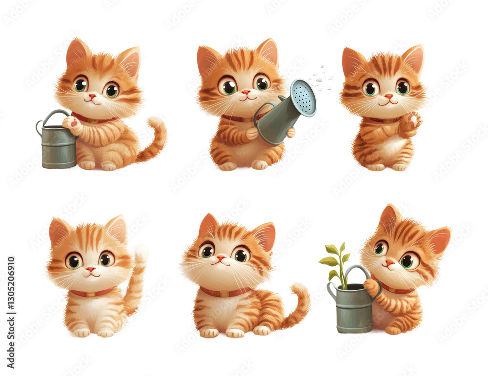 Fun scene with splashing tabby cats isolated on transparent background png Fun scene with splashing tabby cats isolated on transparent background png